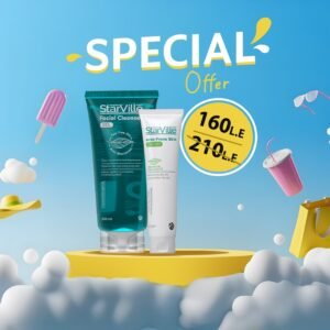 جل منظف الوجه ستارفيل 200 مل + كريم ستارفيل للبشرة المعرضة لحب الشباب 60 جم