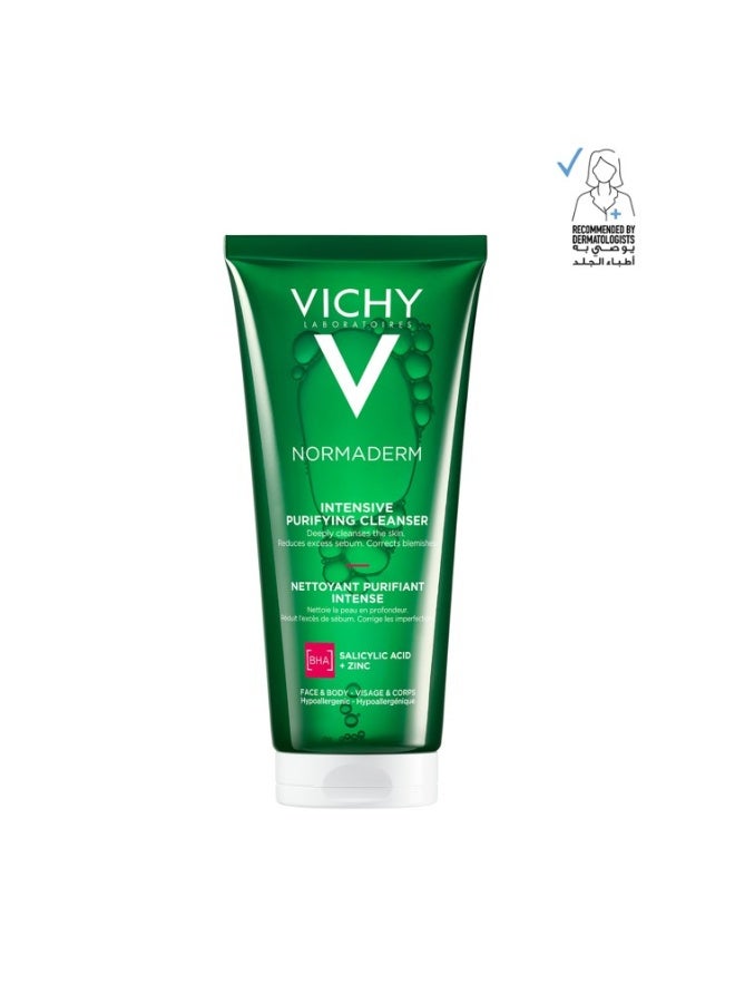 vichy normaderm intensive purifying cleanser with salicylic acid + zinc