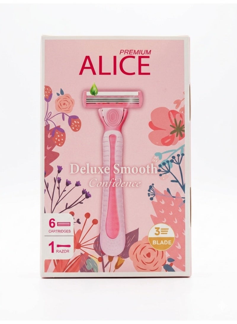 ALICE Deluxe Smooth Confidence (1Razor + 6 Cartridges/ 3 Blade)