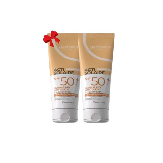 ديرماكتيف ألترا فلود (سائل فائق الخفة) بلمسة جافة، عامل حماية SPF50+، عرض 1+1 مجاناً