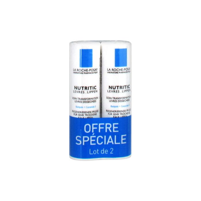 La Roche-Posay NUTRITIC - Transforming Dry Lips Duo Treatment, 2 x 4g