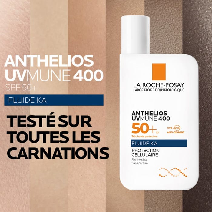 لاروش بوزيه أنثيليوس UVMUNE 400 - سائل واقي شمس KA بمعامل حماية SPF50+، خالٍ من العطور، للوجه والجسم، 50 مل - الصورة 2