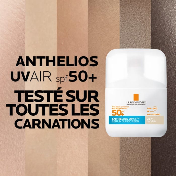 لاروش بوزيه أنثيليوس UVAIR - سيروم واقي شمس للوجه بمعامل حماية SPF50+ - لون خفيف، 40 مل - الصورة 3