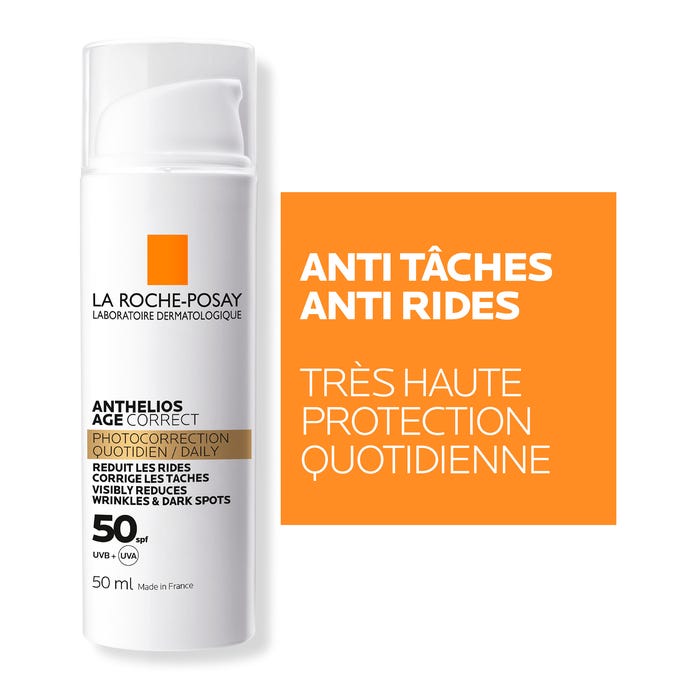 لاروش بوزيه أنثيليوس إيج كوريكت (Anthelios Age Correct) - واقي شمس يومي بمعامل حماية SPF50، يعمل على التصحيح الضوئي للبشرة ومقاومة التجاعيد والبقع الداكنة، 50 مل. - الصورة 2