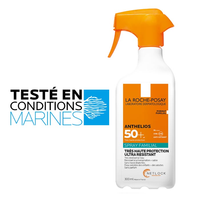 لاروش بوزيه أنثيليوس - بخاخ واقي شمس للجسم بحماية عالية جداً (SPF50+) ومناسب لجميع أفراد العائلة، 300 مل - الصورة 2