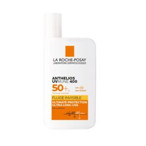 لاروش بوزيه أنثيليوس UVMUNE 400 - سائل واقي شمس للوجه بمعامل حماية SPF50+، غير مرئي، خالٍ من العطور، للبشرة الحساسة، 50 مل