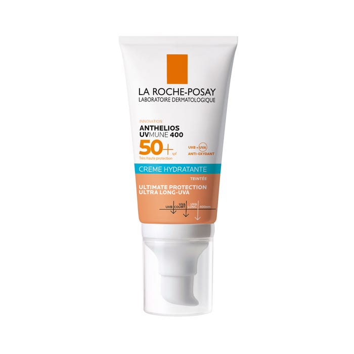 لاروش بوزيه أنثيليوس - واقي شمس مرطب وملوّن بمعامل حماية SPF50+ ومعطر، يوفر حماية عالية جداً للبشرة الجافة، 50 مل.
