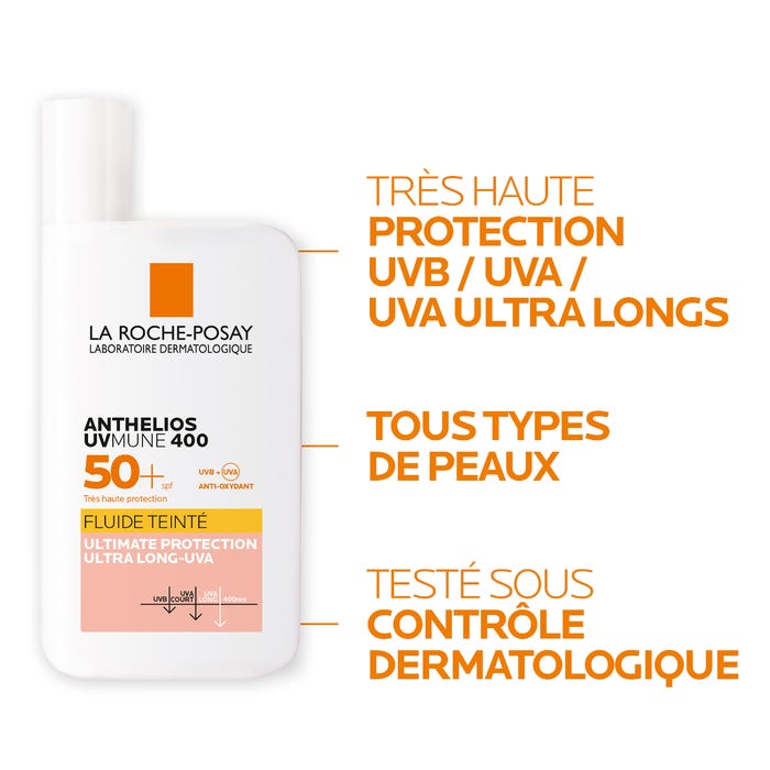 لاروش بوزيه أنثيليوس - سائل واقي شمس ملون بمعامل حماية SPF50+ ومعطر للبشرة العادية إلى المختلطة، 50 مل - الصورة 2