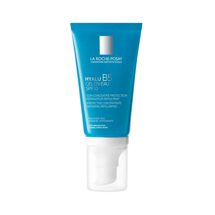 لاروش بوزيه HYALU B5 - مستحضر مركز بتركيبة "جل مائي" (Water-in-Gel) للحماية والإصلاح وملء البشرة، مع عامل حماية من الشمس SPF30، سعة 50 مل.