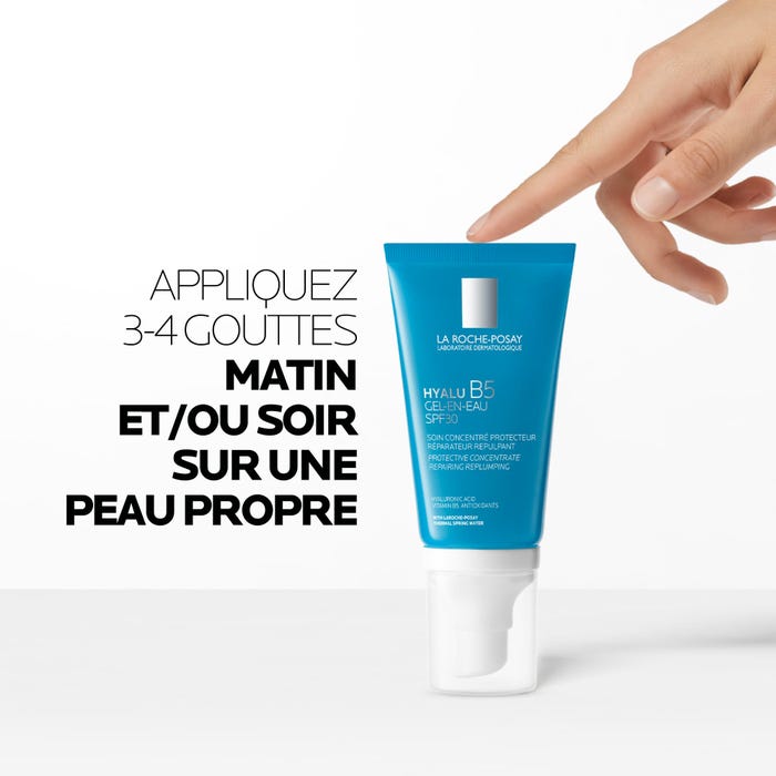 لاروش بوزيه HYALU B5 - مستحضر مركز بتركيبة "جل مائي" (Water-in-Gel) للحماية والإصلاح وملء البشرة، مع عامل حماية من الشمس SPF30، سعة 50 مل. - الصورة 2