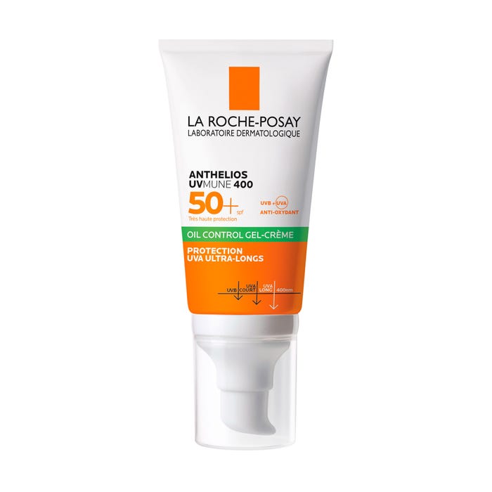 لاروش بوزيه أنثيليوس UVMUNE400 - كريم-جل واقي شمس للوجه بمعامل حماية SPF50+، بتركيبة مضادة للمعان ومعطر، 50 مل