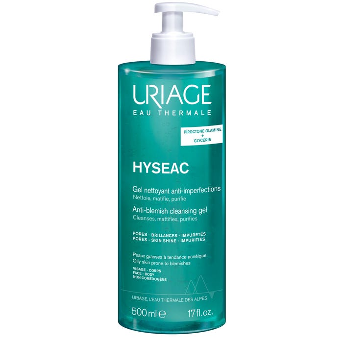 يورياج هيزاك (Uriage HYSÉAC) - جل منظف ومزيل للشوائب - للوجه والجسم - للبشرة الدهنية والمعرضة لحب الشباب - 500 مل