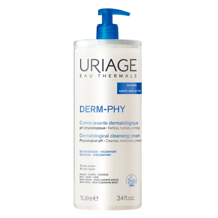 يورياج ديرم-في (DERM-PHY) - كريم منظف للبشرة - للوجه والجسم والشعر - لجميع أنواع البشرة - 1 لتر