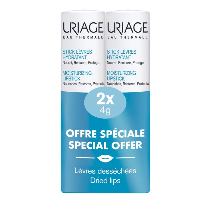 يورياج (Uriage) - مرطب شفاه بالمياه الحرارية - للشفاه الجافة، 2 × 4 غرام