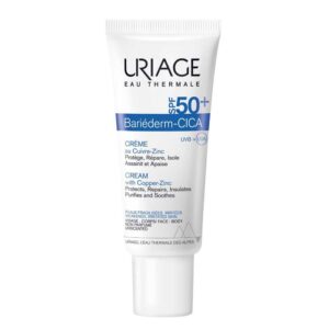 يورياج بارييديرم-سيكا (BARIÉDERM-CICA) - كريم واقٍ بالنحاس والزنك بمعامل حماية SPF50+ - للوجه والجسم - للبشرة الهشة والمتهيجة، 40 مل