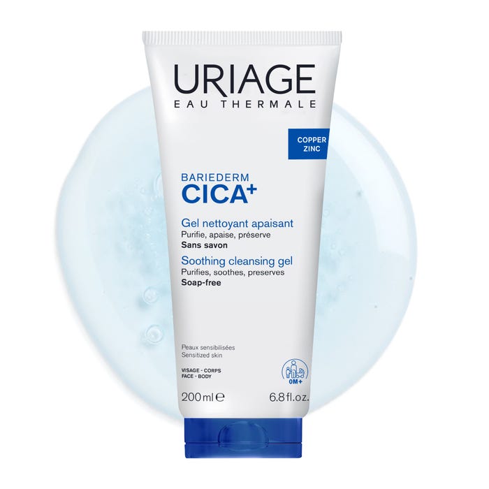 يورياج بارييديرم سيكا+ (Uriage BARIÉDERM CICA+) - جل منظف مهدئ بالزنك والنحاس - للوجه والجسم - للبشرة الحساسة، 200 مل - الصورة 2