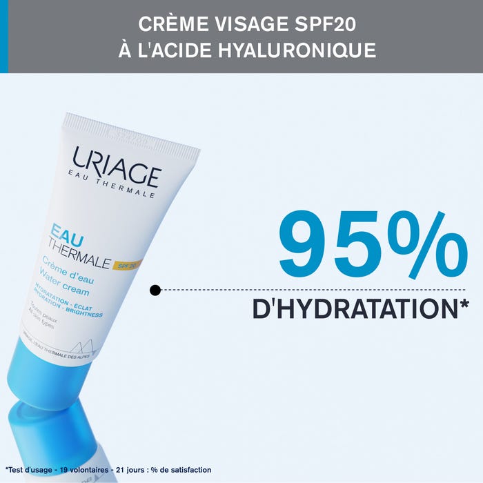 مياه يورياج الحرارية - كريم مائي مرطب بعامل حماية من الشمس SPF20 - الوجه - جميع أنواع البشرة، 40 مل - الصورة 3